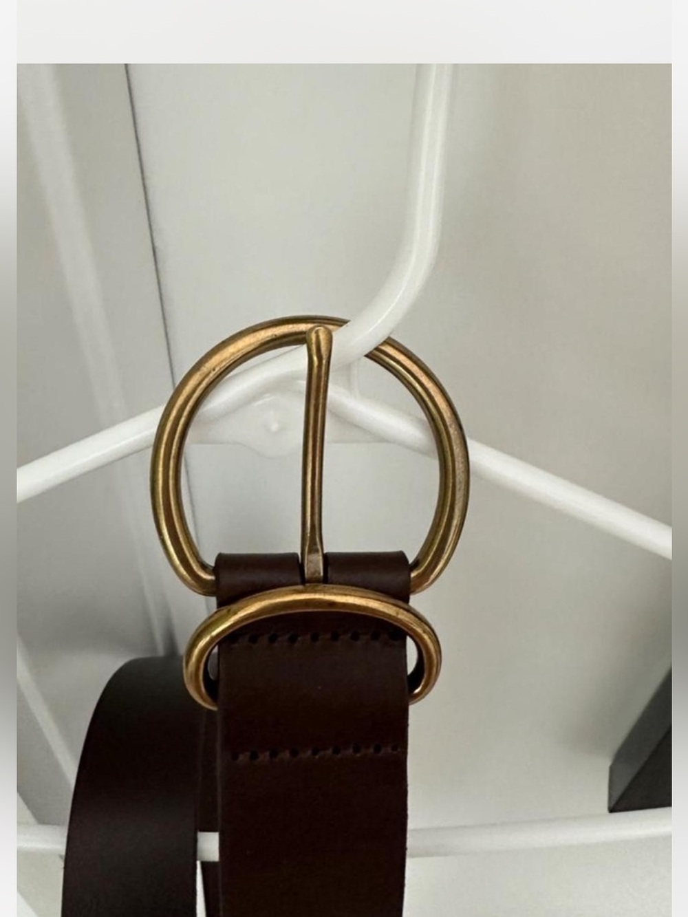 Madewell O buckle mahogany Brown belt with gold buckle size M NWOT - Picture 3 of 4
